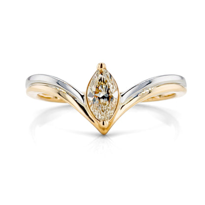 14K 0.32ct Marquise VS Yellow Diamond Ring