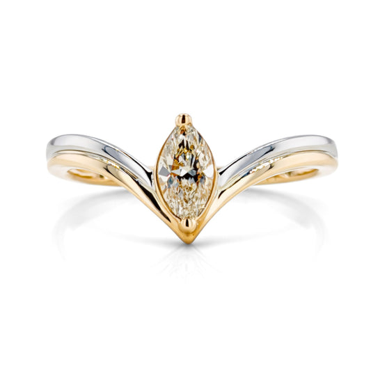 14K 0.32ct Marquise VS Yellow Diamond Ring
