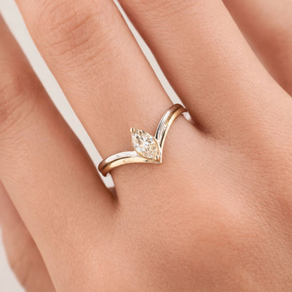 14K 0.32ct Marquise VS Yellow Diamond Ring