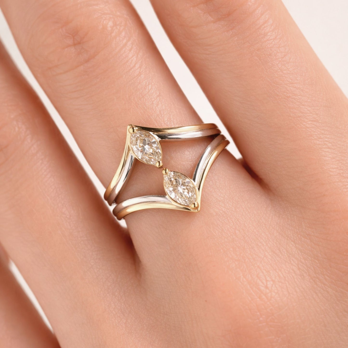 14K 0.32ct Marquise VS Yellow Diamond Ring