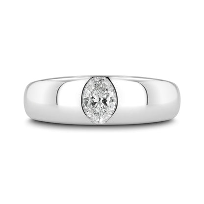 14K 0.30ct Oval VS White Diamond Band Ring