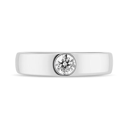 14K 0.31ct Round VS White Diamond Solitaire Band Ring