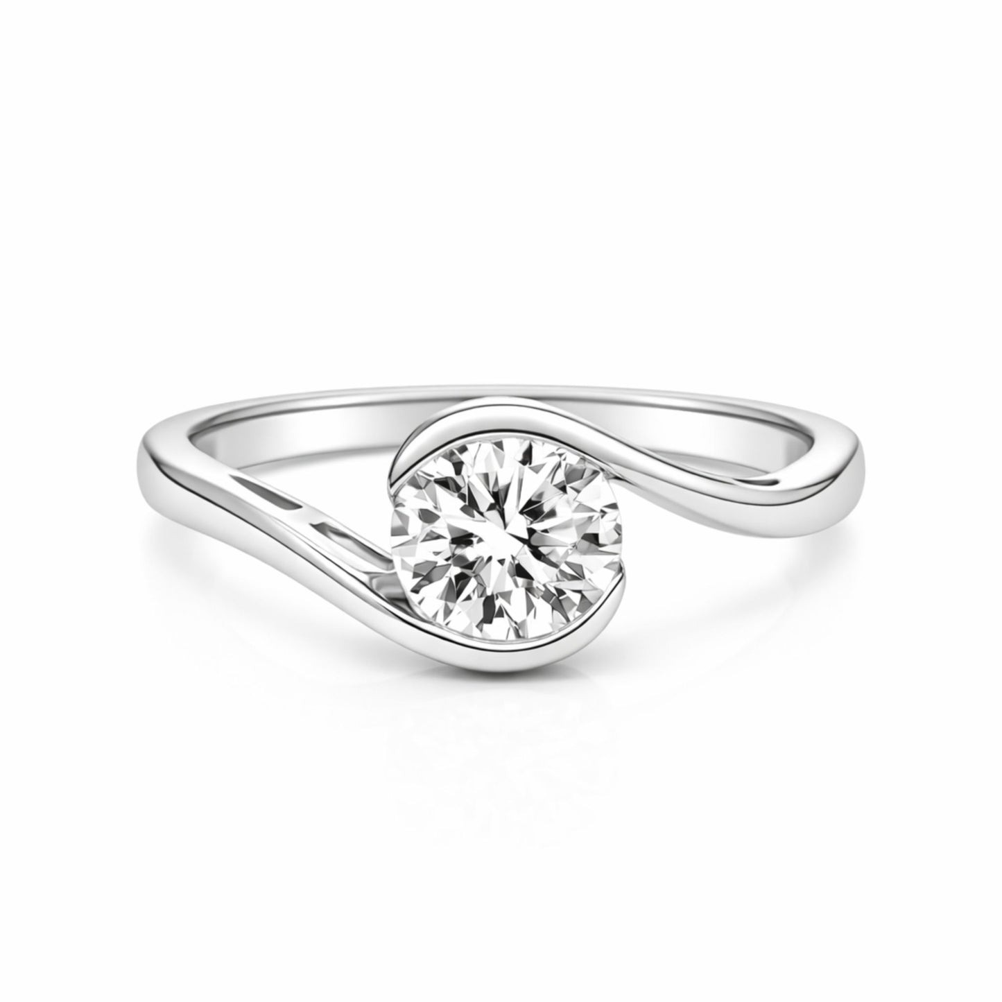 14K 0.70ct Round VS White Diamond Solitaire Ring