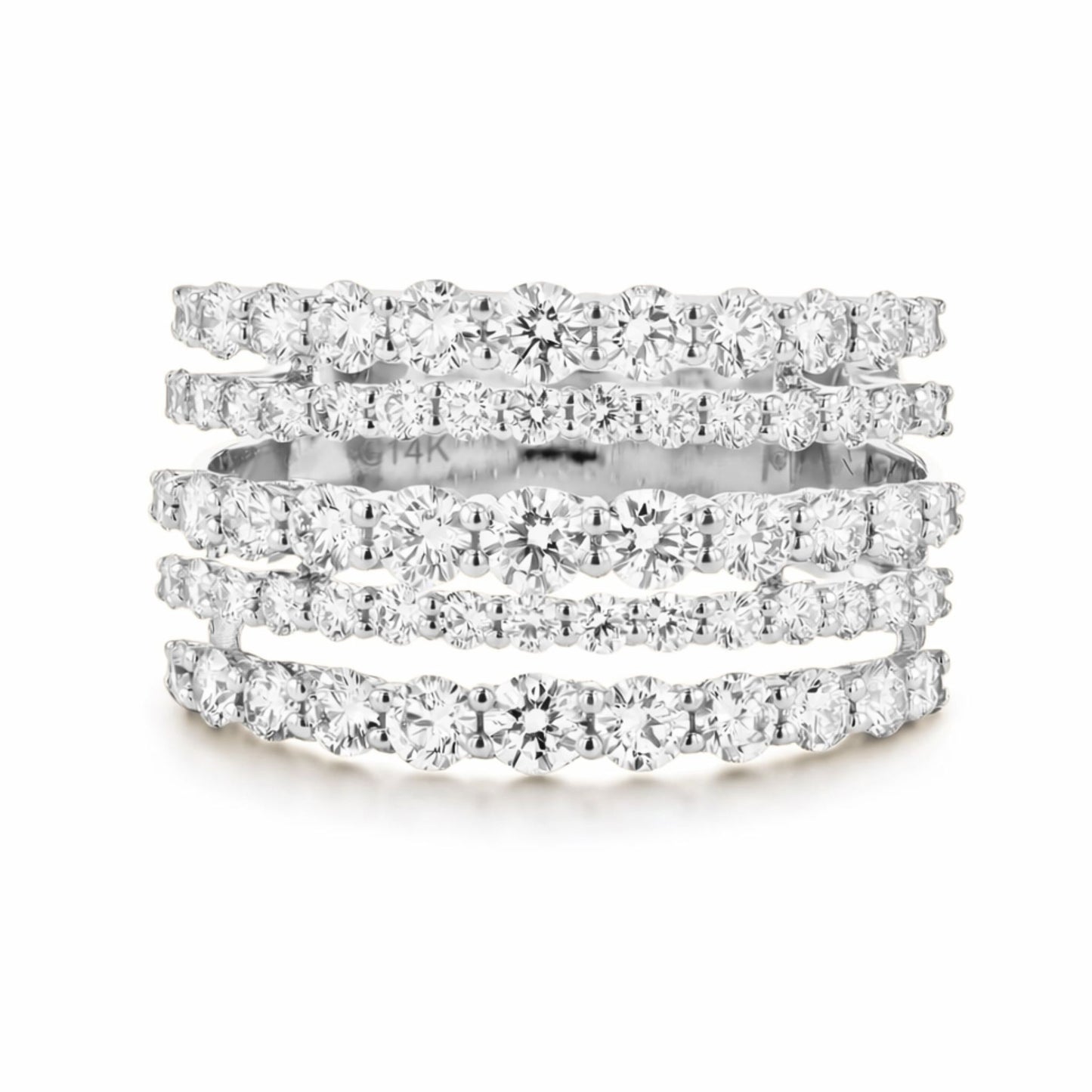 14K 2.00cttw Round VS White Diamond Band Ring