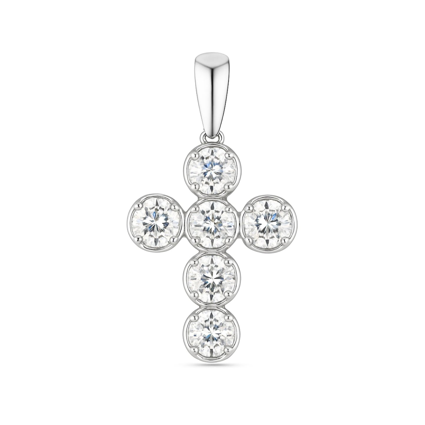 14K 2.05cttw Round VS White Diamond Cross Pendant