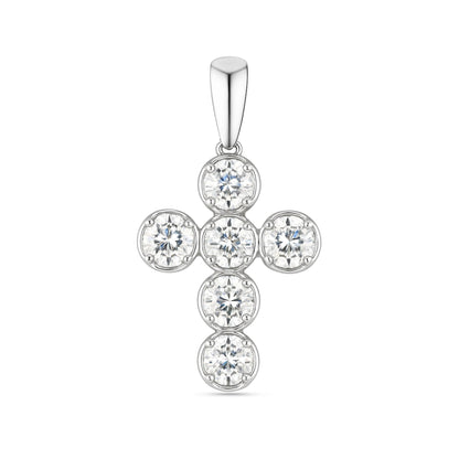 14K 2.05cttw Round VS White Diamond Cross Pendant