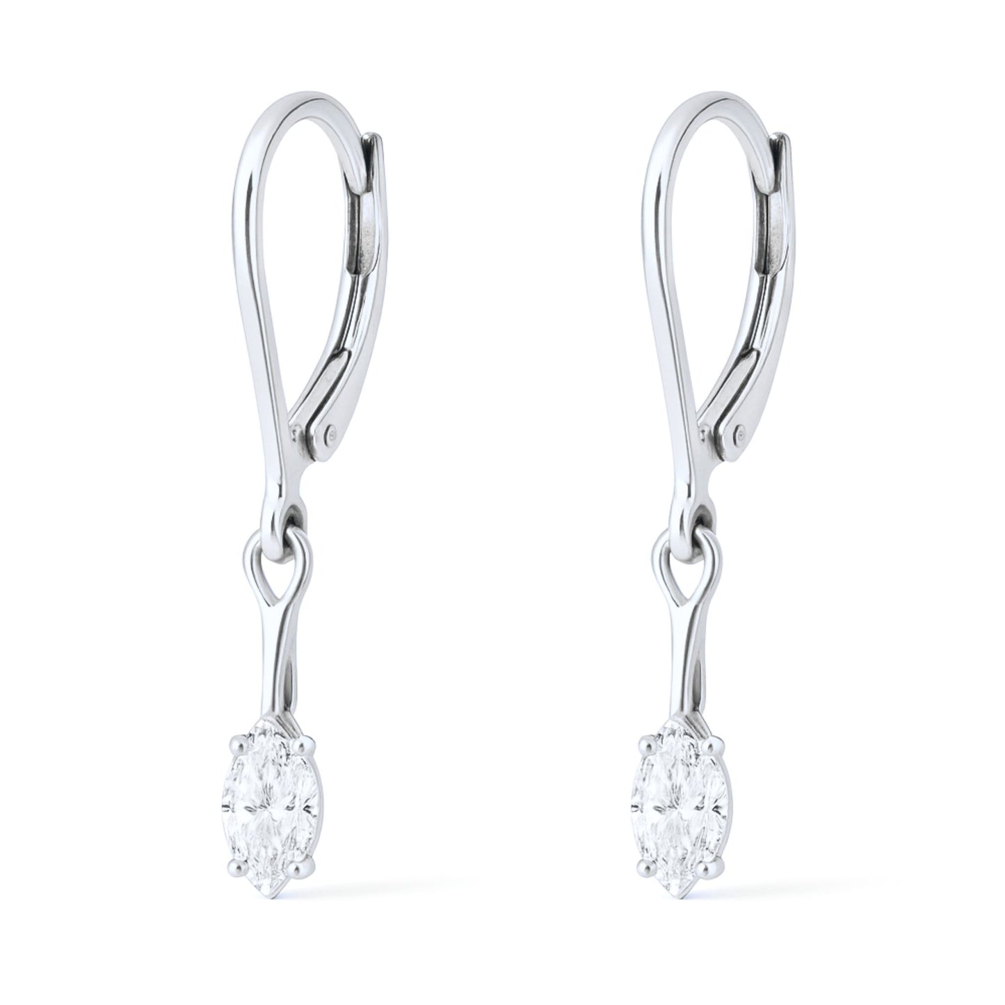 14K 0.61cttw Marquise VS White Diamond Drop Earrings
