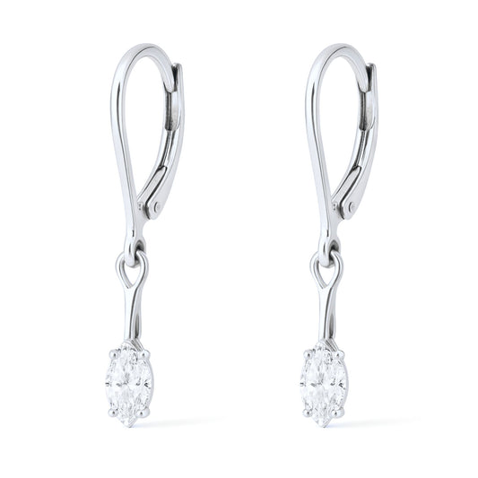 14K 0.61cttw Marquise VS White Diamond Drop Earrings