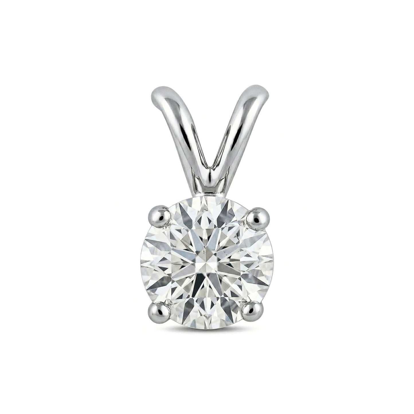 14K 0.50ct Round VS White Diamond Solitaire Pendant