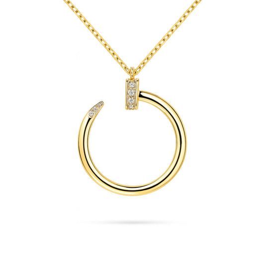 14K 0.14cttw VS White Diamond Nail Necklace
