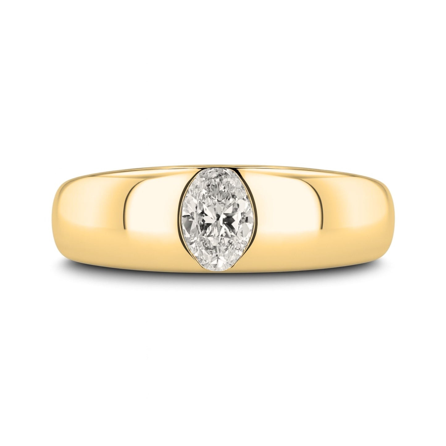 14K 0.30ct Oval VS White Diamond Band Ring