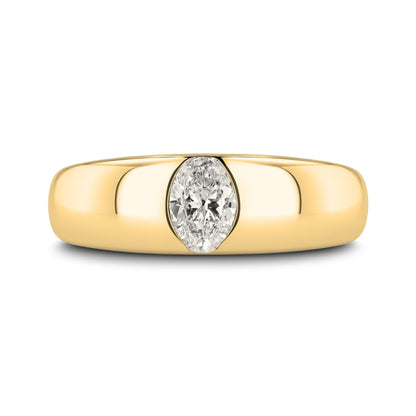 14K 0.30ct Oval VS White Diamond Band Ring