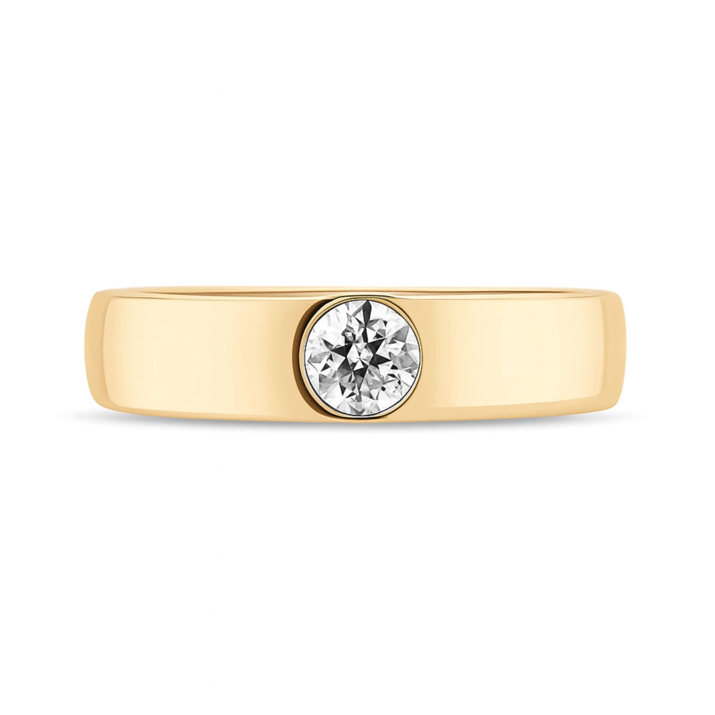 14K 0.31ct Round VS White Diamond Solitaire Band Ring