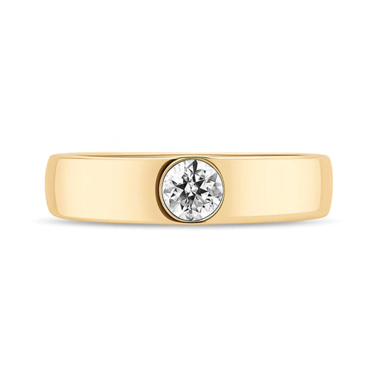 14K 0.31ct Round VS White Diamond Solitaire Band Ring