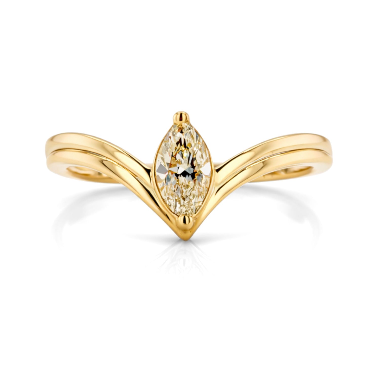14K 0.32ct Marquise VS Yellow Diamond Ring