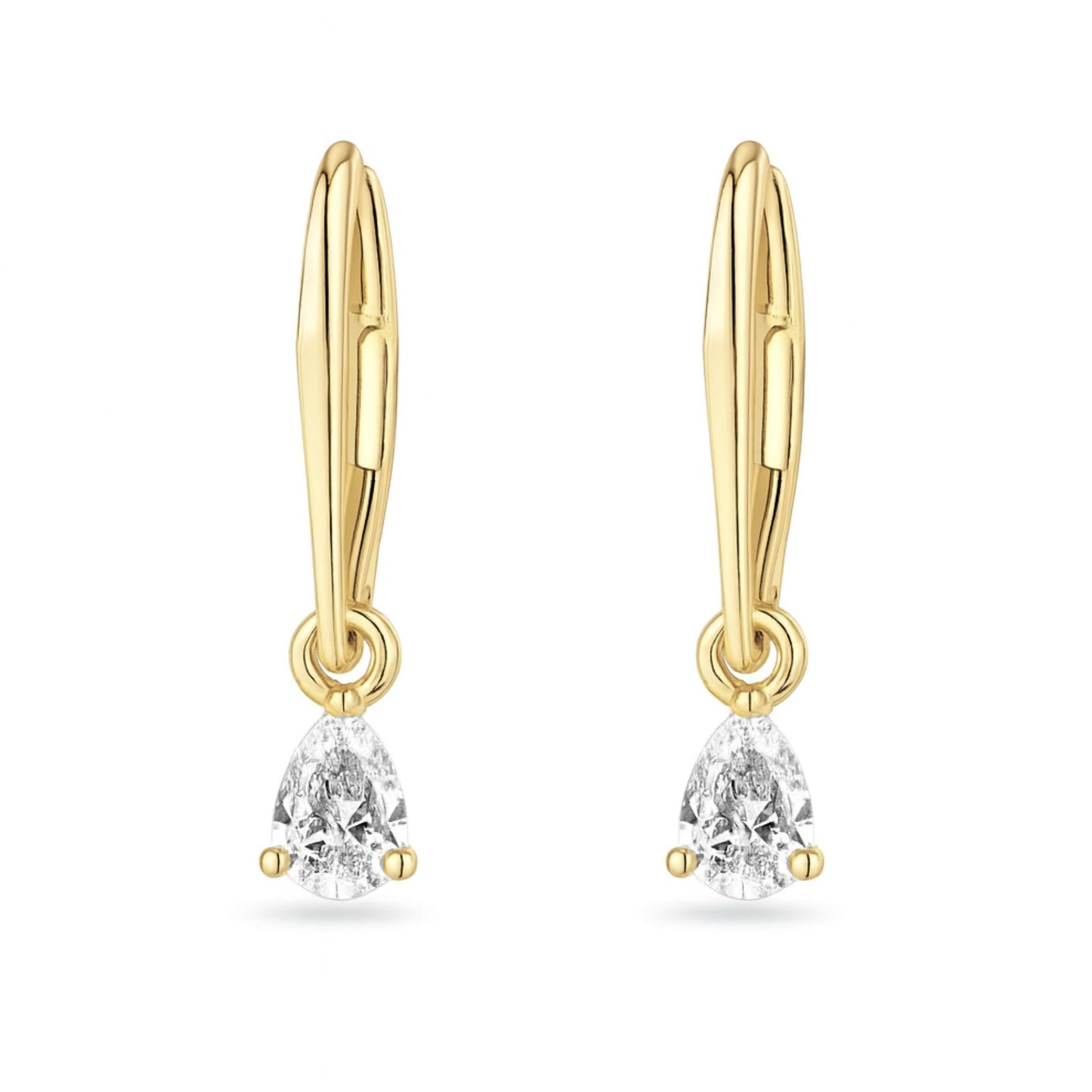 14K 0.38cttw Pear Shape VS White Diamond Drop Earrings