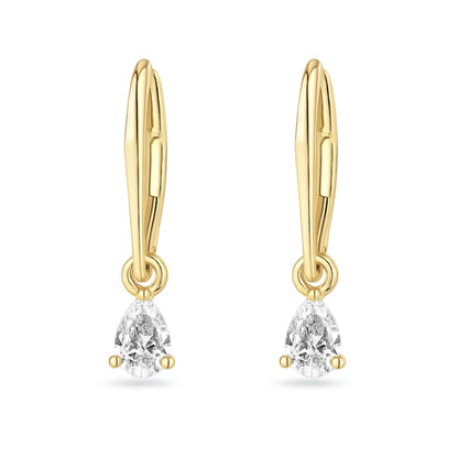 14K 0.38cttw Pear Shape VS White Diamond Drop Earrings