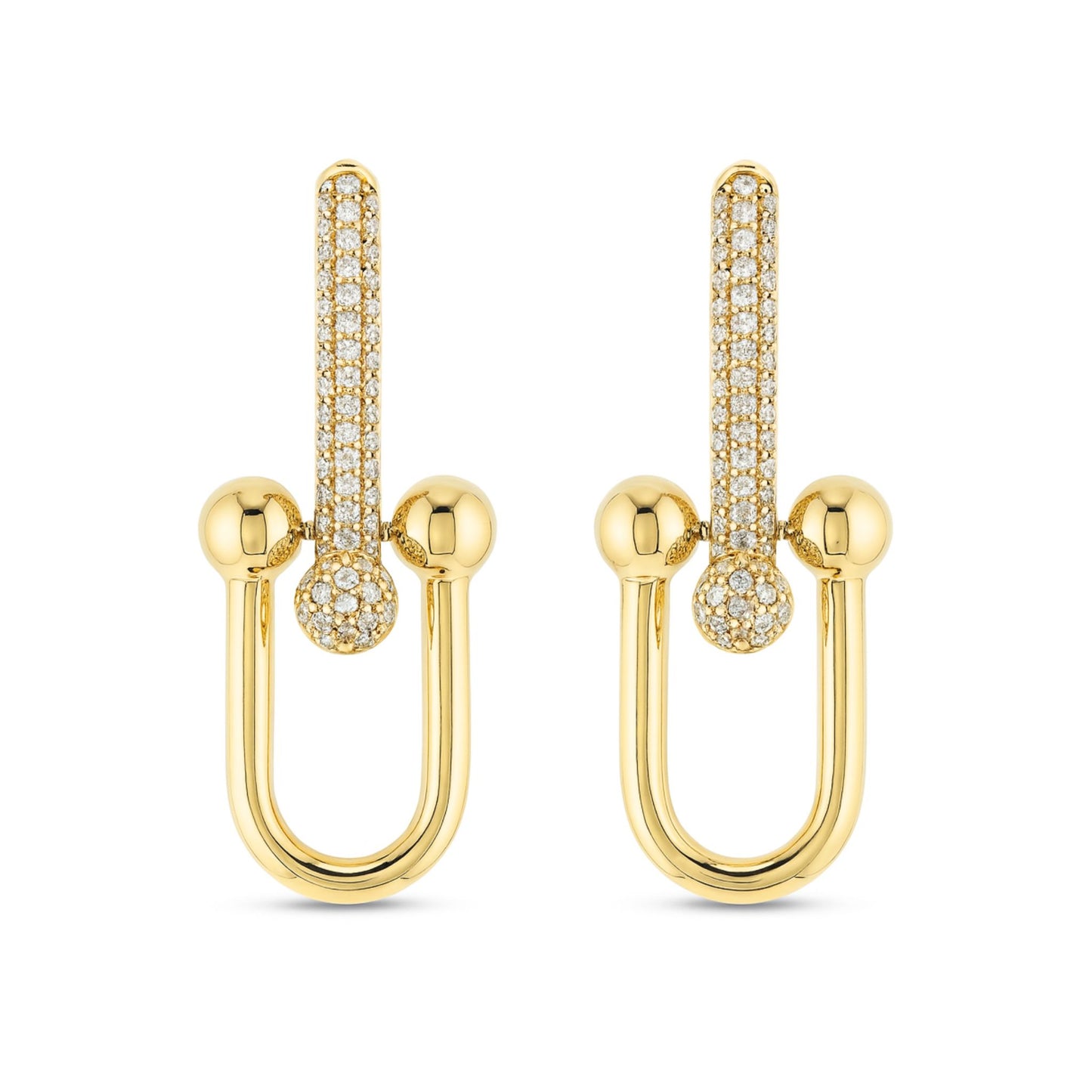14K 0.40cttw VS White Diamonds Designer Link Earrings