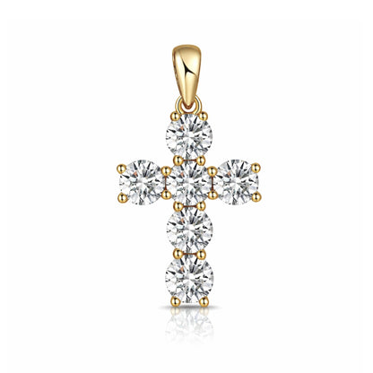 14K 2.45cttw Round VS White Diamond Cross Pendant