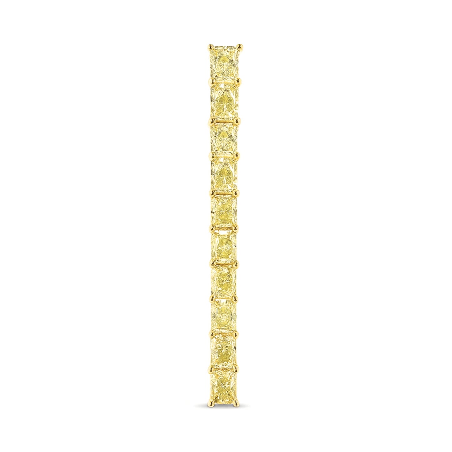 14K 2.00cttw Radiant Cut VS Yellow Diamond Bar Pendant