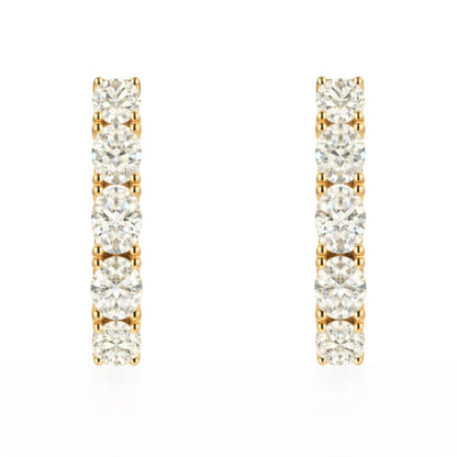 14K 3.00cttw Oval VS White Diamond Hoop Earrings