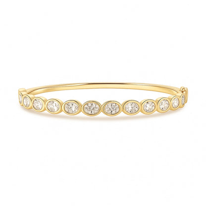 14K 4.53cttw Oval VS White Diamond Bangle