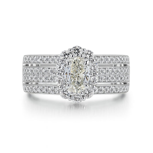 14K 0.38ct Oval White Diamond 0.82cttw White Diamonds Ring