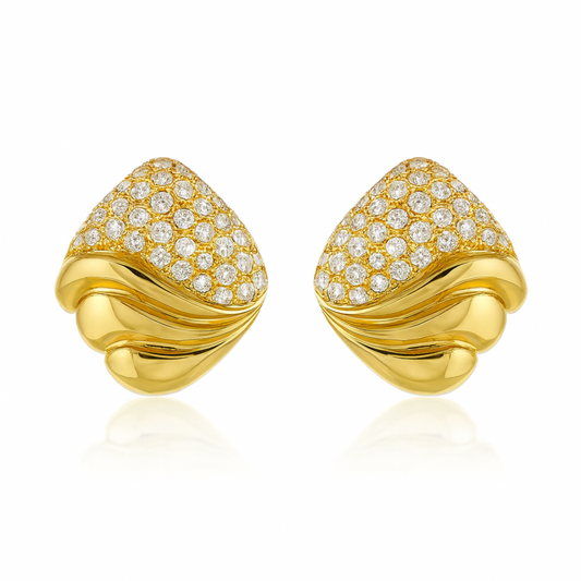 14K 0.43cttw Round White Diamond Stud Earrings