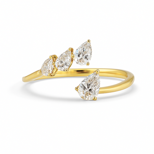 14K 0.44cttw Pear Shape White Diamond Ring