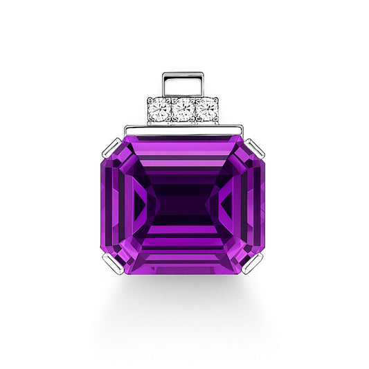 14K 19.36ct Emerald Cut Kunzite 0.12cttw White Diamonds Pendant