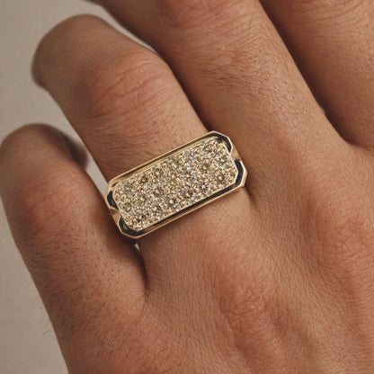 14K 2.10cttw Round Multi-Color Diamond Men's Ring