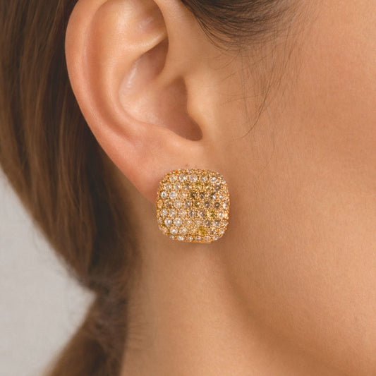 14K 4.24cttw Round Multi-Color Diamond Stud Earrings