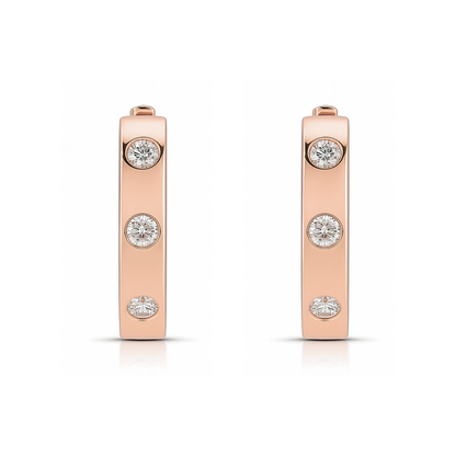 14K 0.37cttw Round VS White Diamond Hoop Earrings