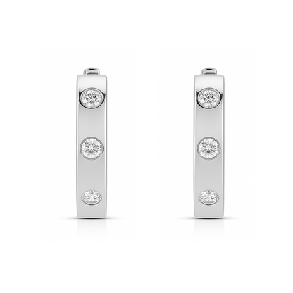14K 0.37cttw Round VS White Diamond Hoop Earrings