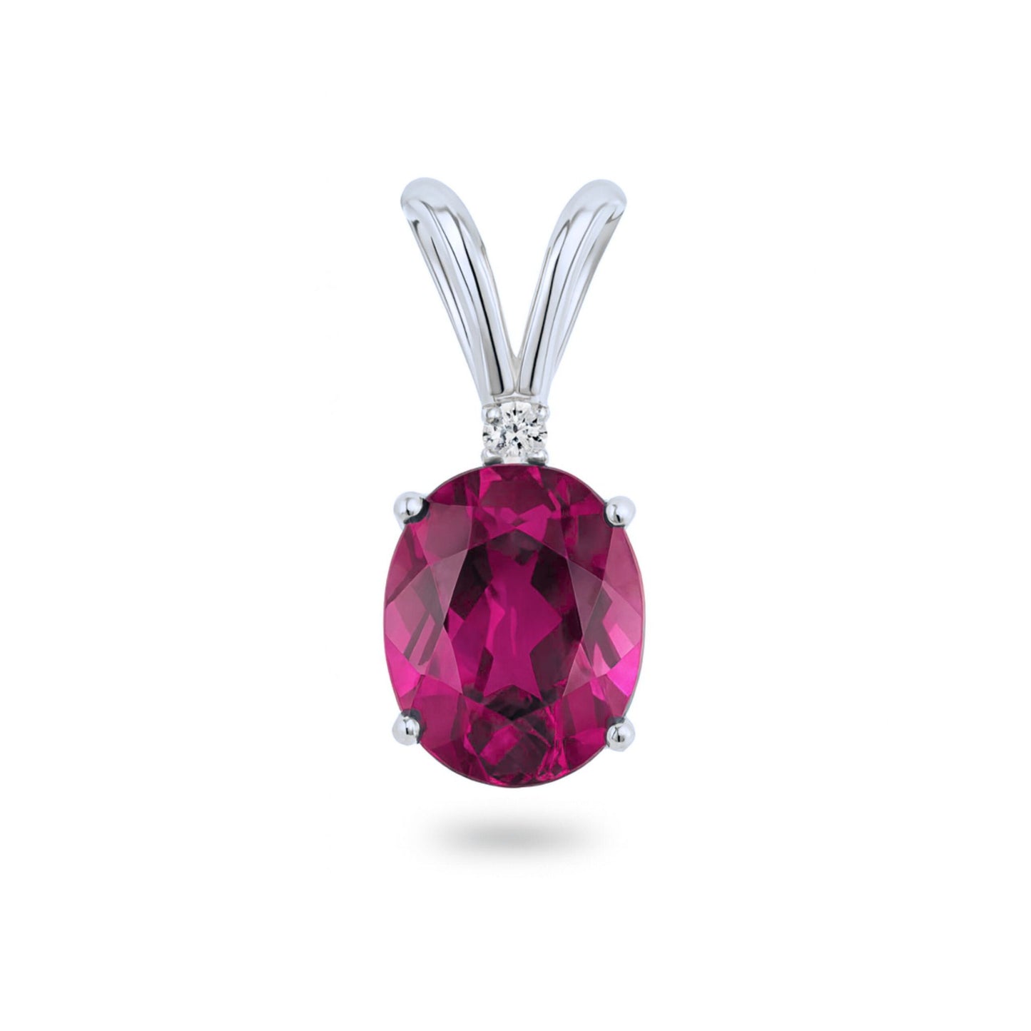 14K 1.40ct Oval Copper Bearing Tourmaline 0.01cttw White Diamonds Solitaire Pendant