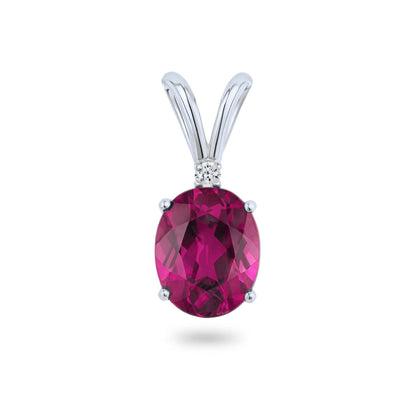 14K 1.40ct Oval Copper Bearing Tourmaline 0.01cttw White Diamonds Solitaire Pendant
