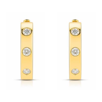 14K 0.37cttw Round VS White Diamond Hoop Earrings