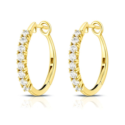 14K 1.04cttw Round VS White Diamond Hoop Earrings