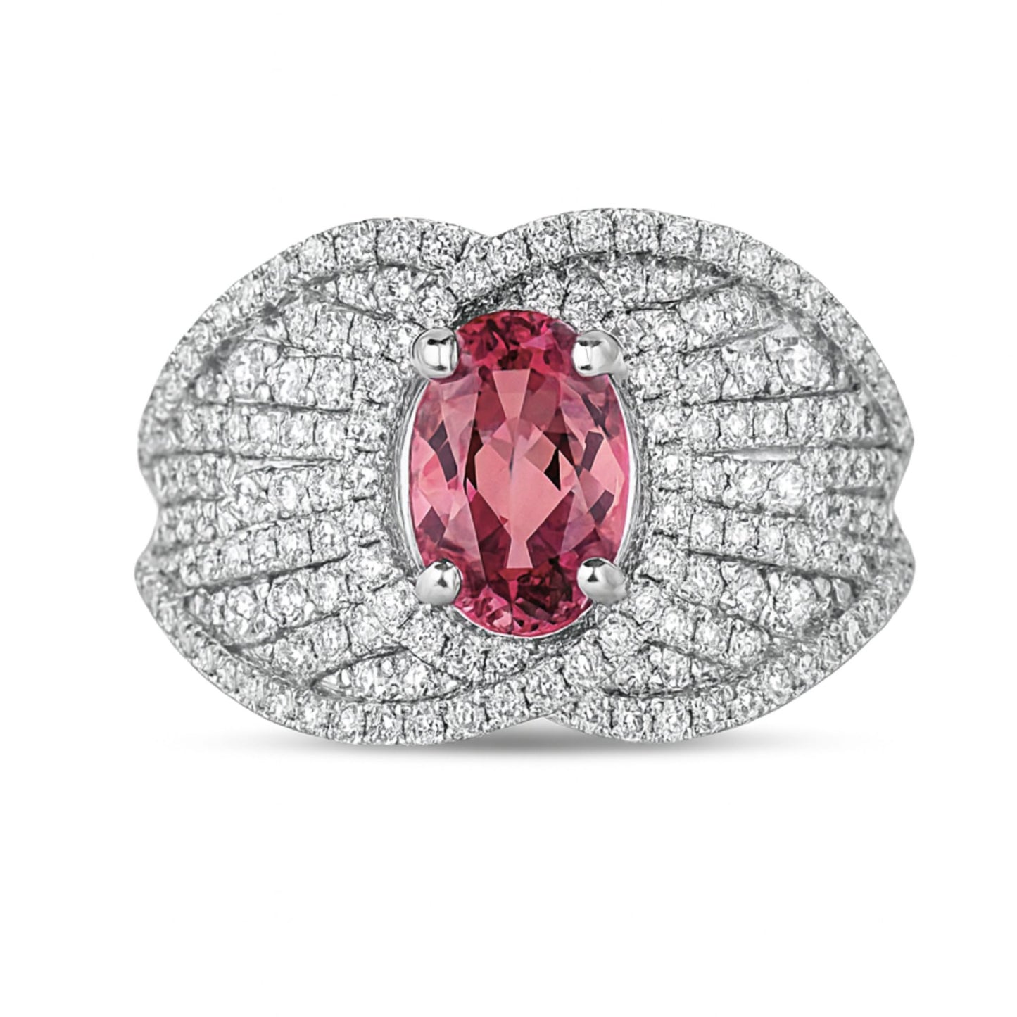 14K 1.17ct Oval Private Collection Imperial Topaz 0.93cttw VS White Diamonds Ring