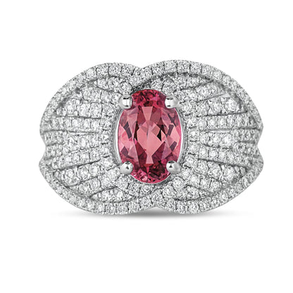 14K 1.17ct Oval Private Collection Imperial Topaz 0.93cttw VS White Diamonds Ring