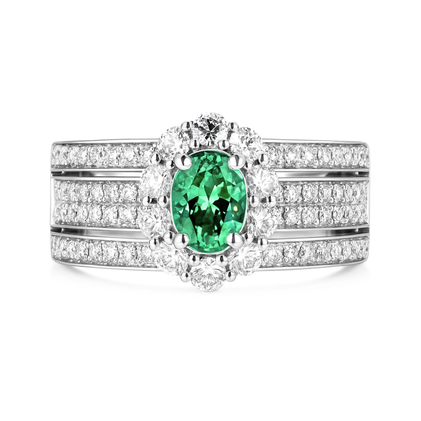 14K 0.43ct Oval Kornerupine 0.82cttw VS White Diamonds Ring