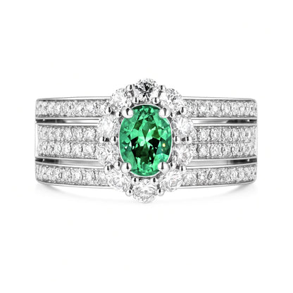 14K 0.43ct Oval Kornerupine 0.82cttw VS White Diamonds Ring