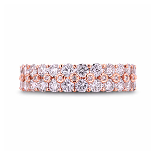 14K 1.35cttw Round Pink Diamond Band Ring