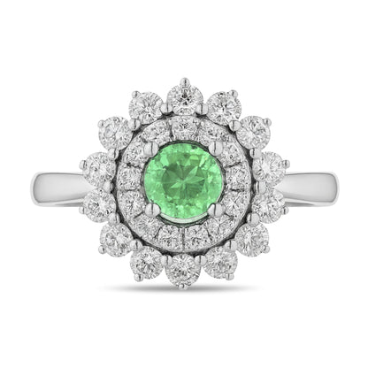 14K 0.64ct Round Kornerupine 1.08cttw VS White Diamonds Ring