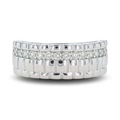14K 0.42cttw Round VS White Diamond Watch Band Ring