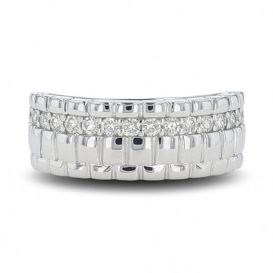 14K 0.42cttw Round VS White Diamond Watch Band Ring