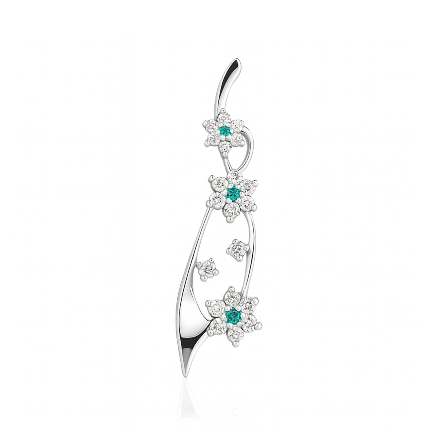 18K 0.07cttw Round Brazilian Paraiba 0.52cttw White Diamonds Pendant