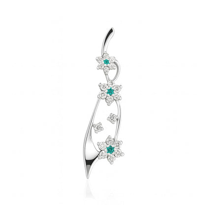 18K 0.07cttw Round Brazilian Paraiba 0.52cttw White Diamonds Pendant