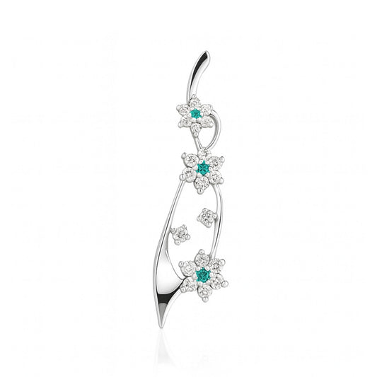 18K 0.07cttw Round Brazilian Paraiba 0.52cttw White Diamonds Pendant
