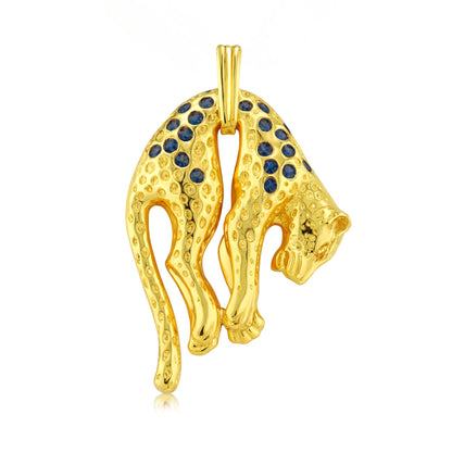 18K 0.52cttw Round Blue Sapphire Pendant